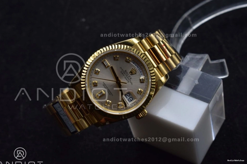 904L Diamond (Gain YG Best V5 Bracelet 702 Dial Steel Silver Edition 36 DayDate President Comfortable Square with on QF vr3255 Weight) 0228